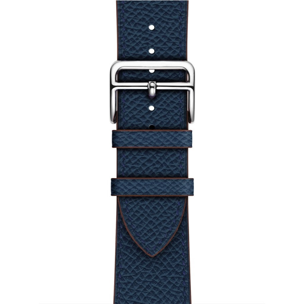 Meget fantastisk Apple Watch Series 5 44mm Ægte læder Rem - Blå#serie_5