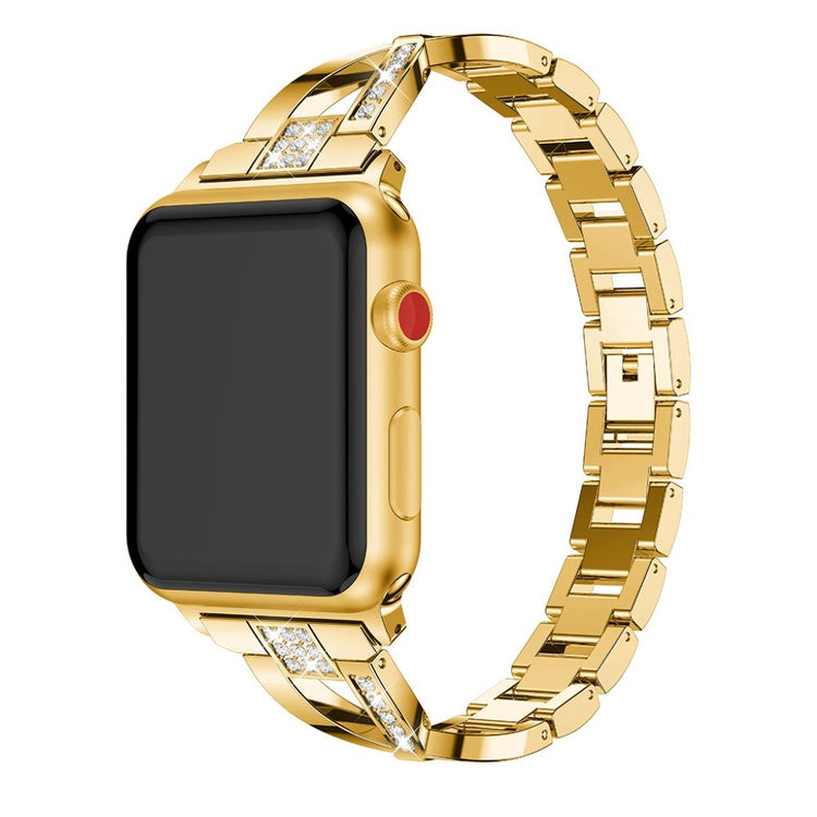  Apple Watch Series 5 44mm / Apple Watch 44mm Metal og Rhinsten Rem - Guld#serie_3