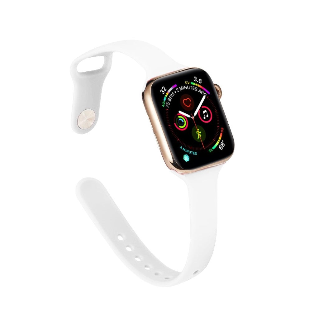  Apple Watch Series 5 44mm / Apple Watch 44mm Silikone Rem - Hvid#serie_2