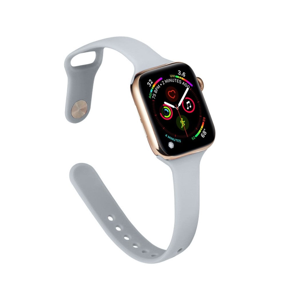  Apple Watch Series 5 44mm / Apple Watch 44mm Silikone Rem - Sølv#serie_4