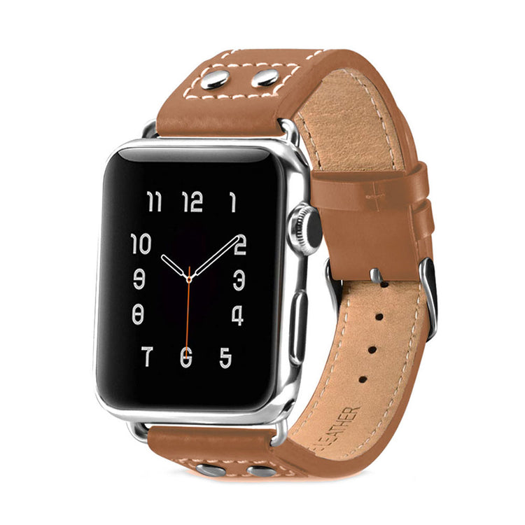  Apple Watch Series 5 44mm / Apple Watch 44mm Ægte læder Rem - Brun#serie_038