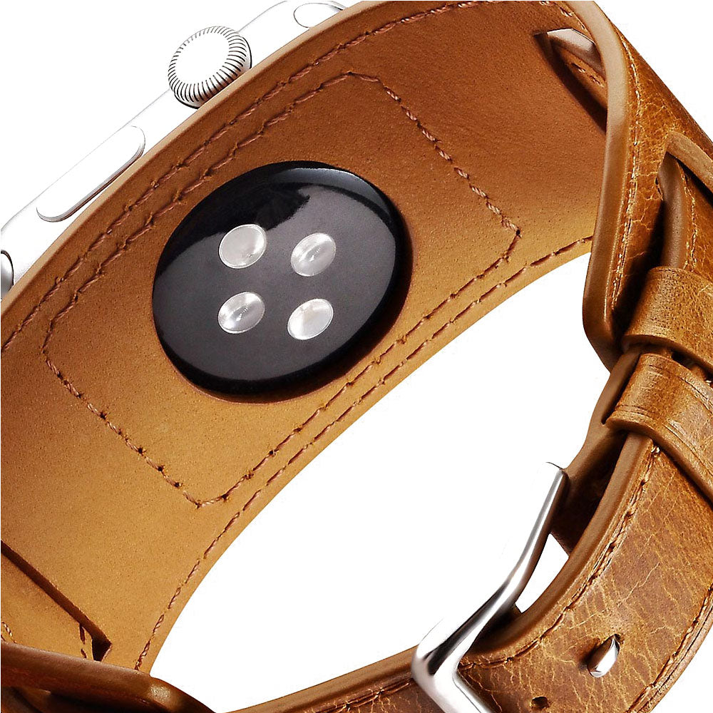  Apple Watch Series 5 44mm / Apple Watch 44mm Ægte læder Rem - Orange#serie_2