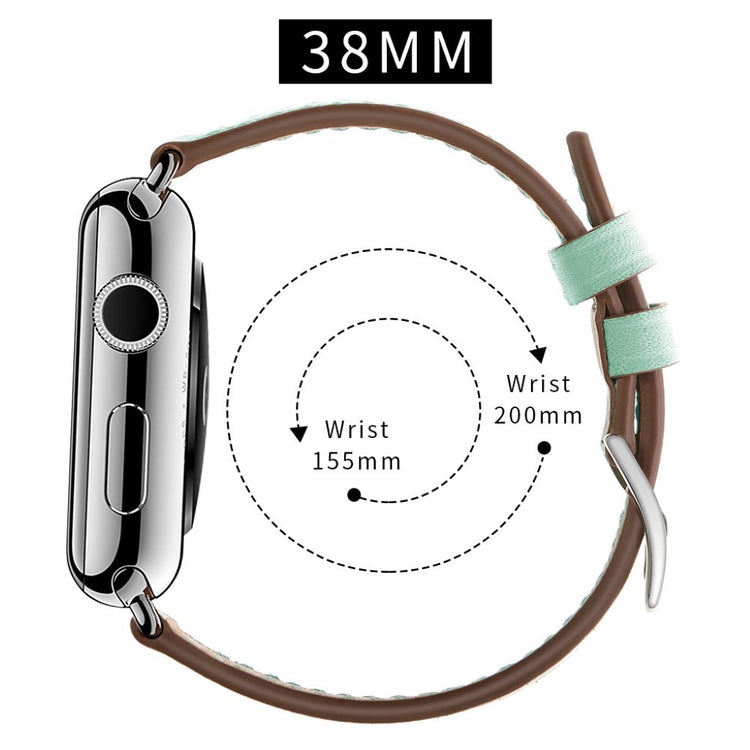  Apple Watch Series 5 44mm / Apple Watch 44mm Ægte læder Rem - Grøn#serie_1