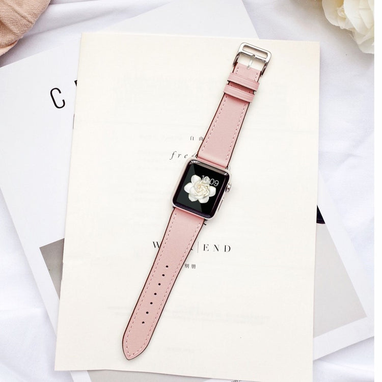  Apple Watch Series 5 44mm / Apple Watch 44mm Ægte læder Rem - Pink#serie_2