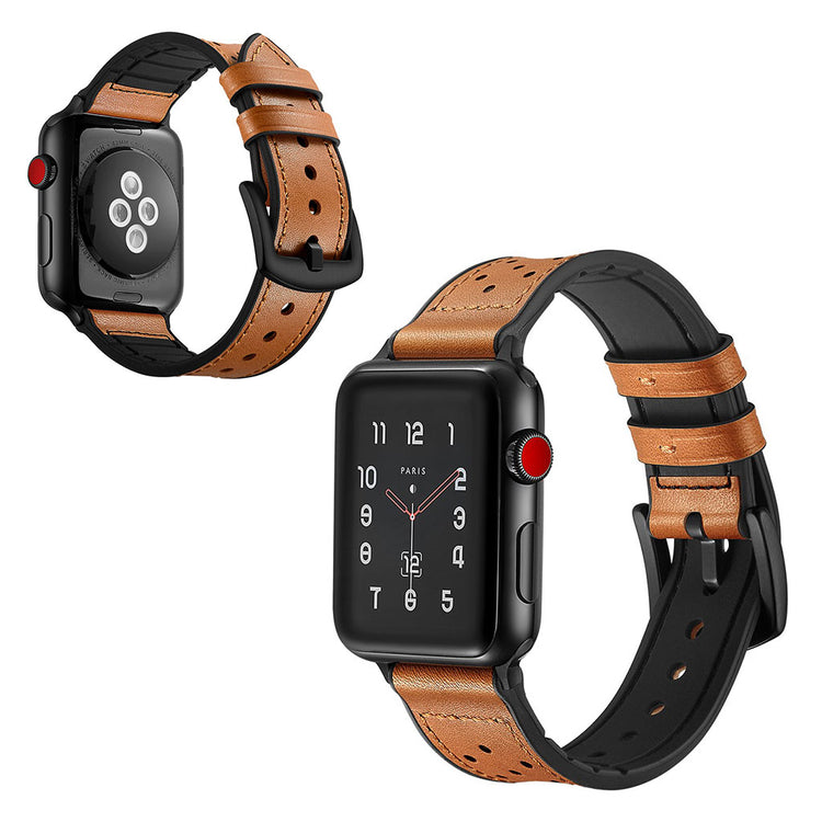  Apple Watch Series 5 44mm / Apple Watch 44mm Ægte læder Rem - Brun#serie_1