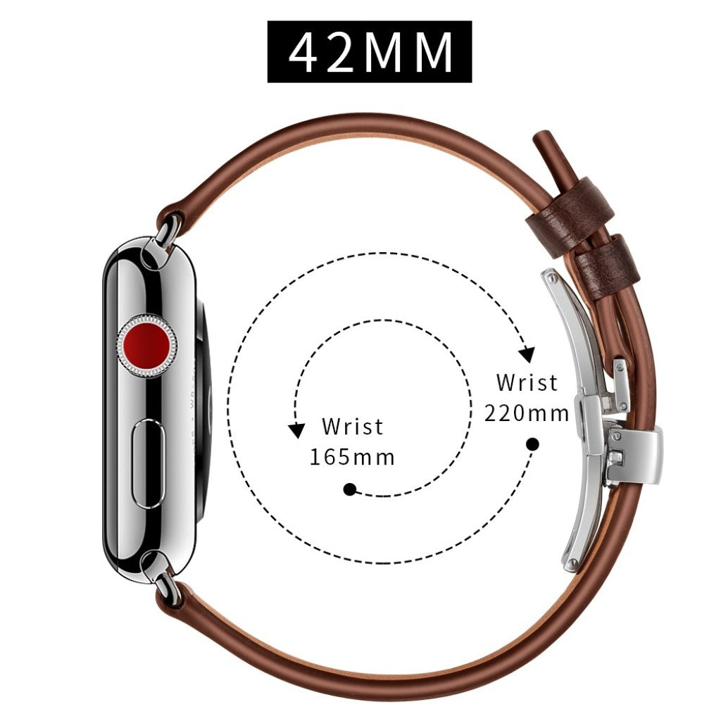  Apple Watch Series 5 44mm / Apple Watch 44mm Ægte læder Rem - Brun#serie_18