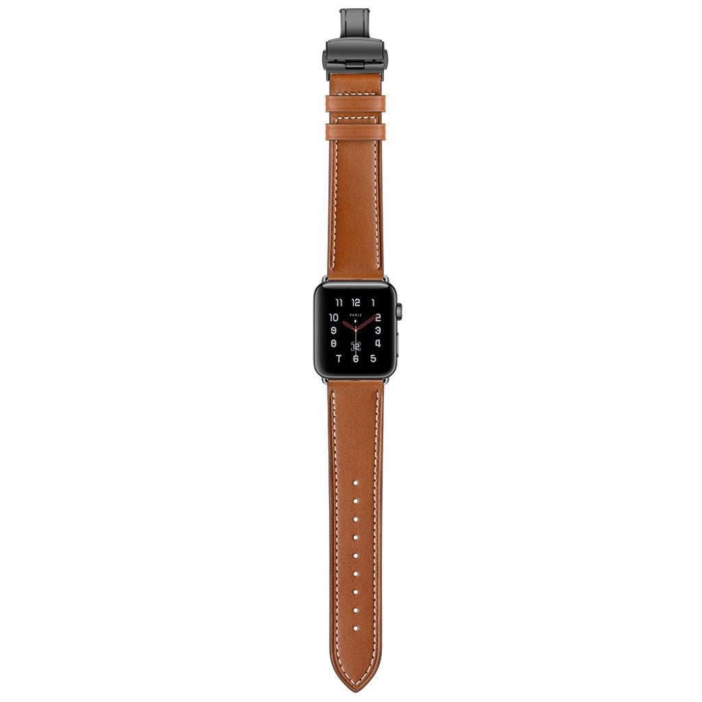  Apple Watch Series 5 44mm / Apple Watch 44mm Ægte læder Rem - Brun#serie_5