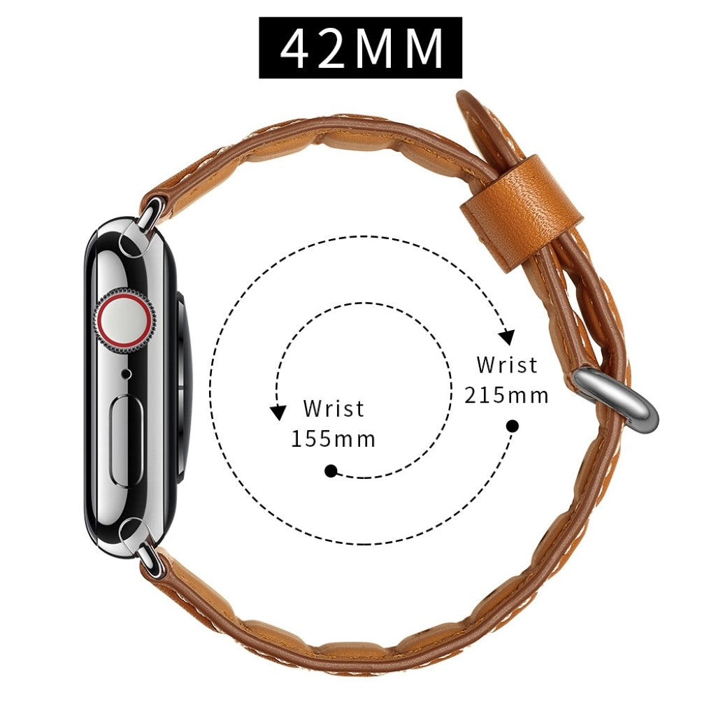  Apple Watch Series 5 44mm / Apple Watch 44mm Ægte læder Rem - Brun#serie_3