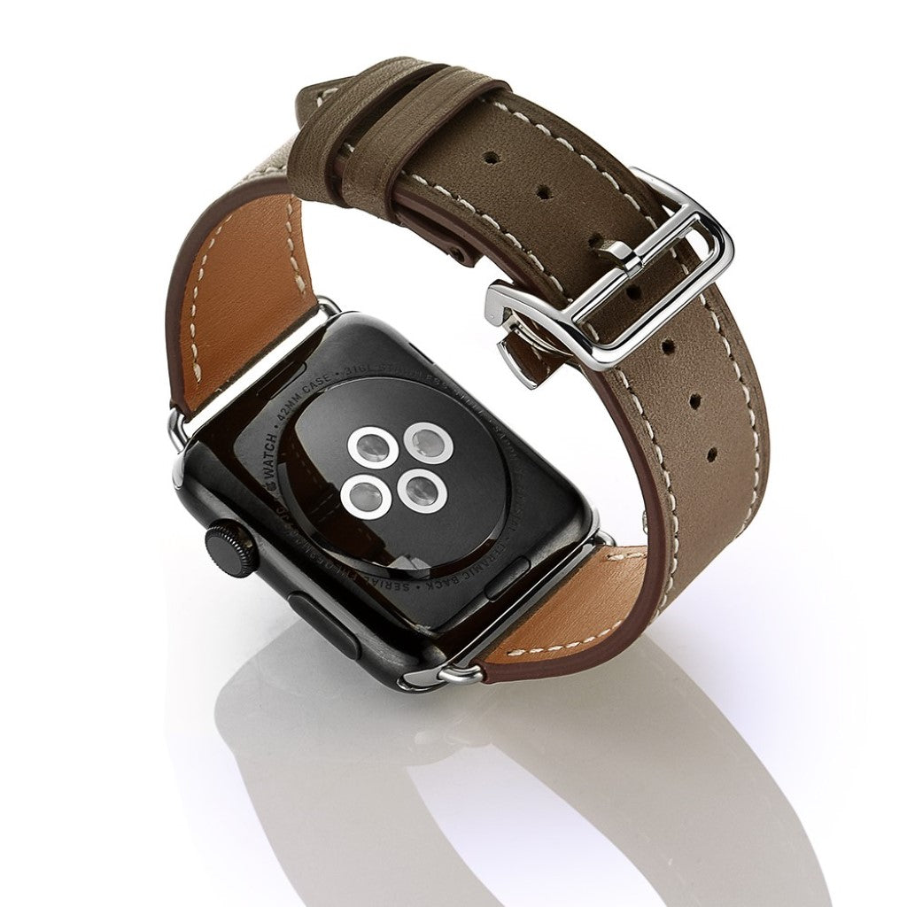  Apple Watch Series 5 44mm / Apple Watch 44mm Ægte læder Rem - Brun#serie_3