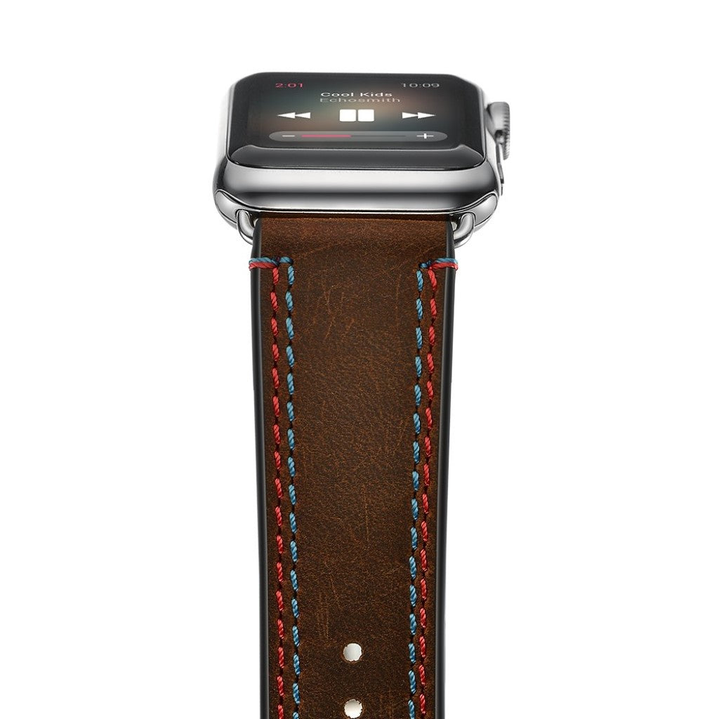  Apple Watch Series 5 44mm / Apple Watch 44mm Ægte læder Rem - Brun#serie_060