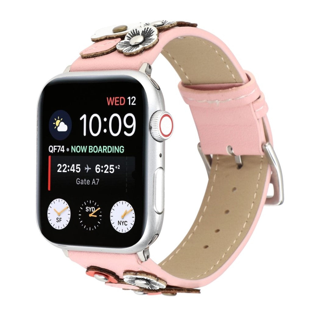  Apple Watch Series 5 44mm / Apple Watch 44mm Ægte læder Rem - Pink#serie_1