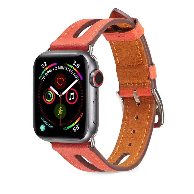  Apple Watch Series 5 44mm / Apple Watch 44mm Ægte læder Rem - Orange#serie_5