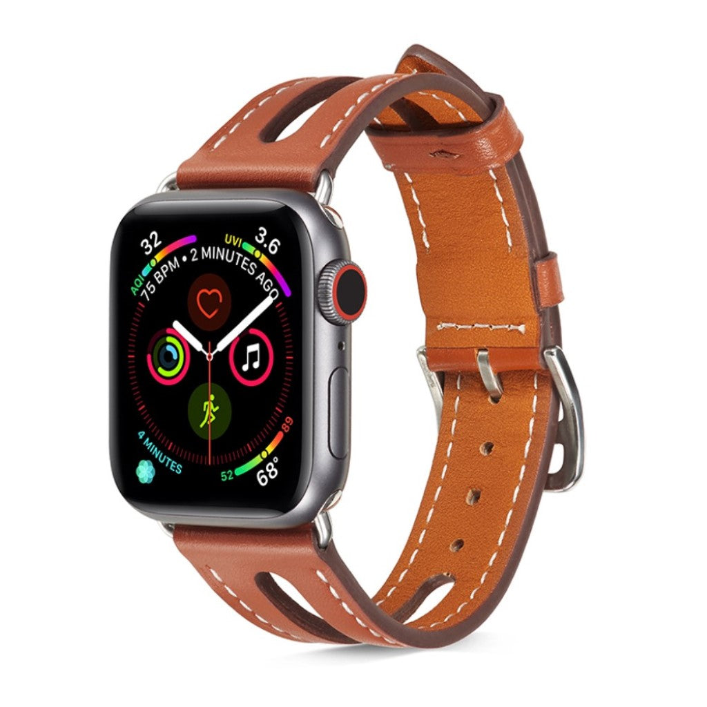  Apple Watch Series 5 44mm / Apple Watch 44mm Ægte læder Rem - Brun#serie_7