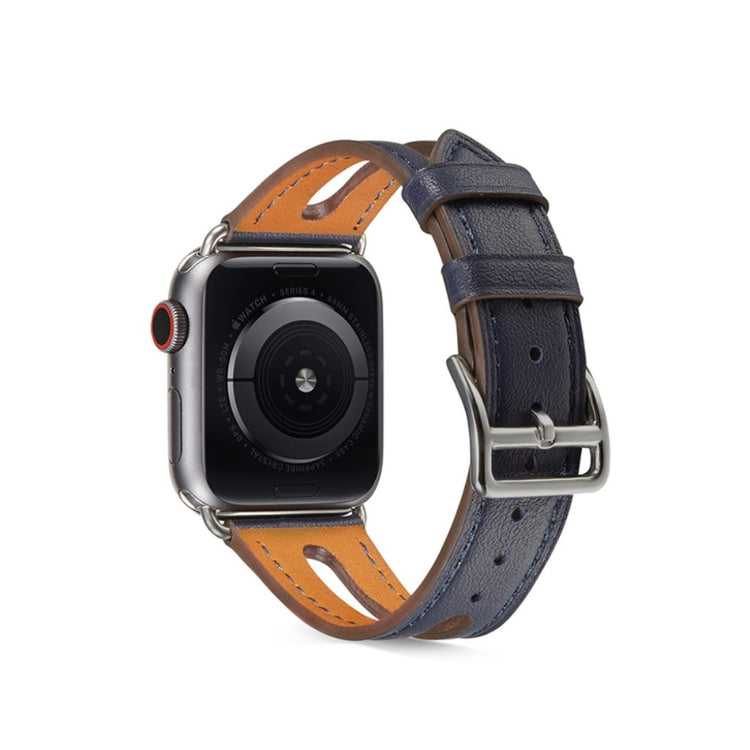  Apple Watch Series 5 44mm / Apple Watch 44mm Ægte læder Rem - Blå#serie_8