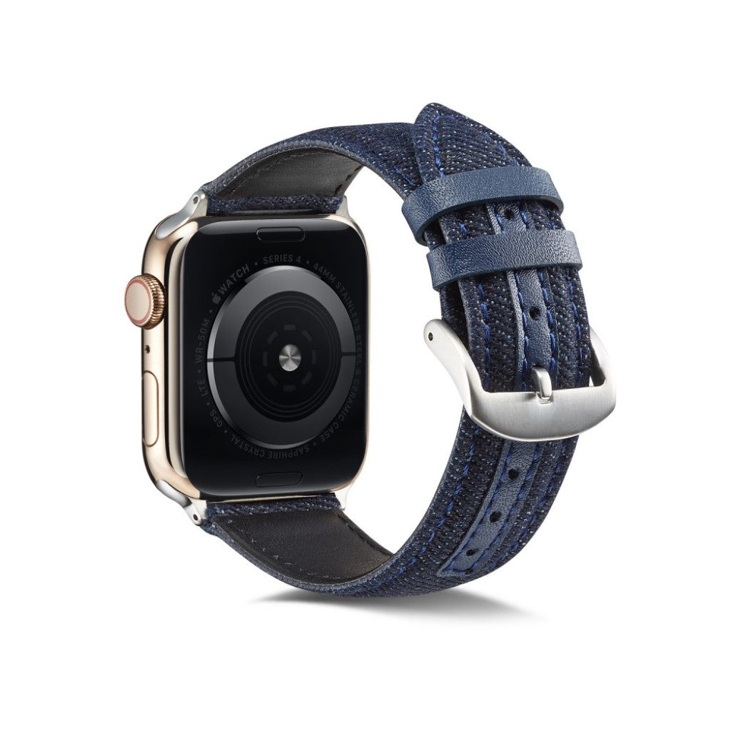 Fint Apple Watch Series 5 44mm / Apple Watch 44mm Nylon Rem - Blå#serie_1
