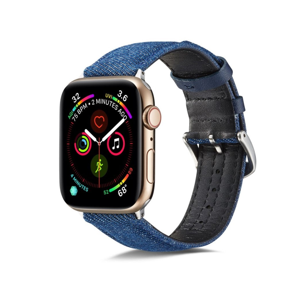 Fint Apple Watch Series 5 44mm / Apple Watch 44mm Nylon Rem - Blå#serie_2