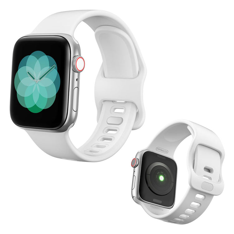 Super kønt Apple Watch Series 5 44mm Silikone Rem - Hvid#serie_2