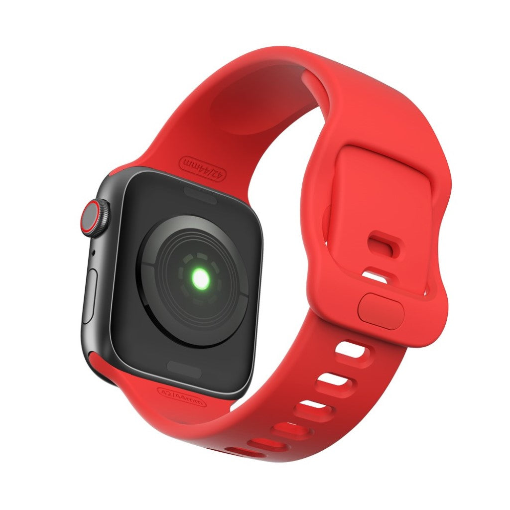 Super kønt Apple Watch Series 5 44mm Silikone Rem - Rød#serie_4
