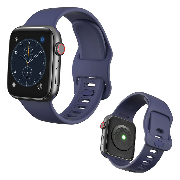 Super kønt Apple Watch Series 5 44mm Silikone Rem - Blå#serie_8