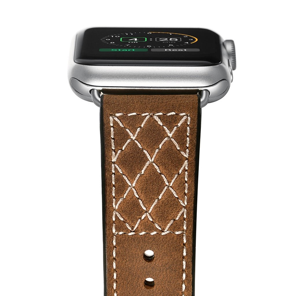 Meget sejt Apple Watch Series 5 44mm Ægte læder Rem - Brun#serie_076