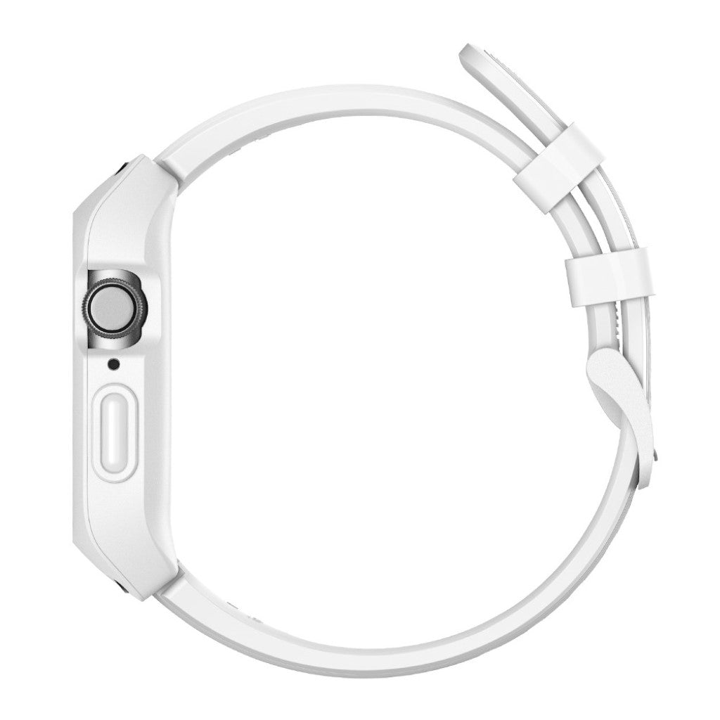 Fed Apple Watch Series 5 44mm Silikone Rem - Hvid#serie_2