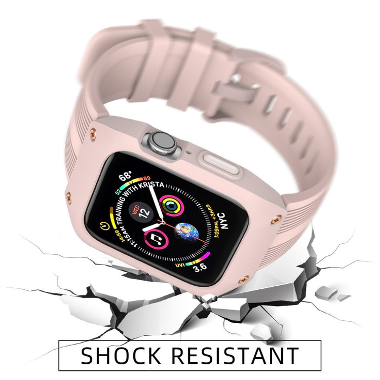 Fed Apple Watch Series 5 44mm Silikone Rem - Pink#serie_3