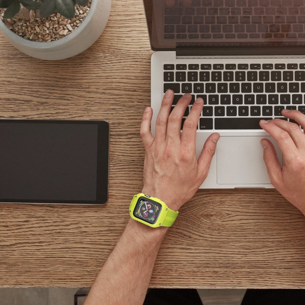 Fed Apple Watch Series 5 44mm Silikone Rem - Grøn#serie_5
