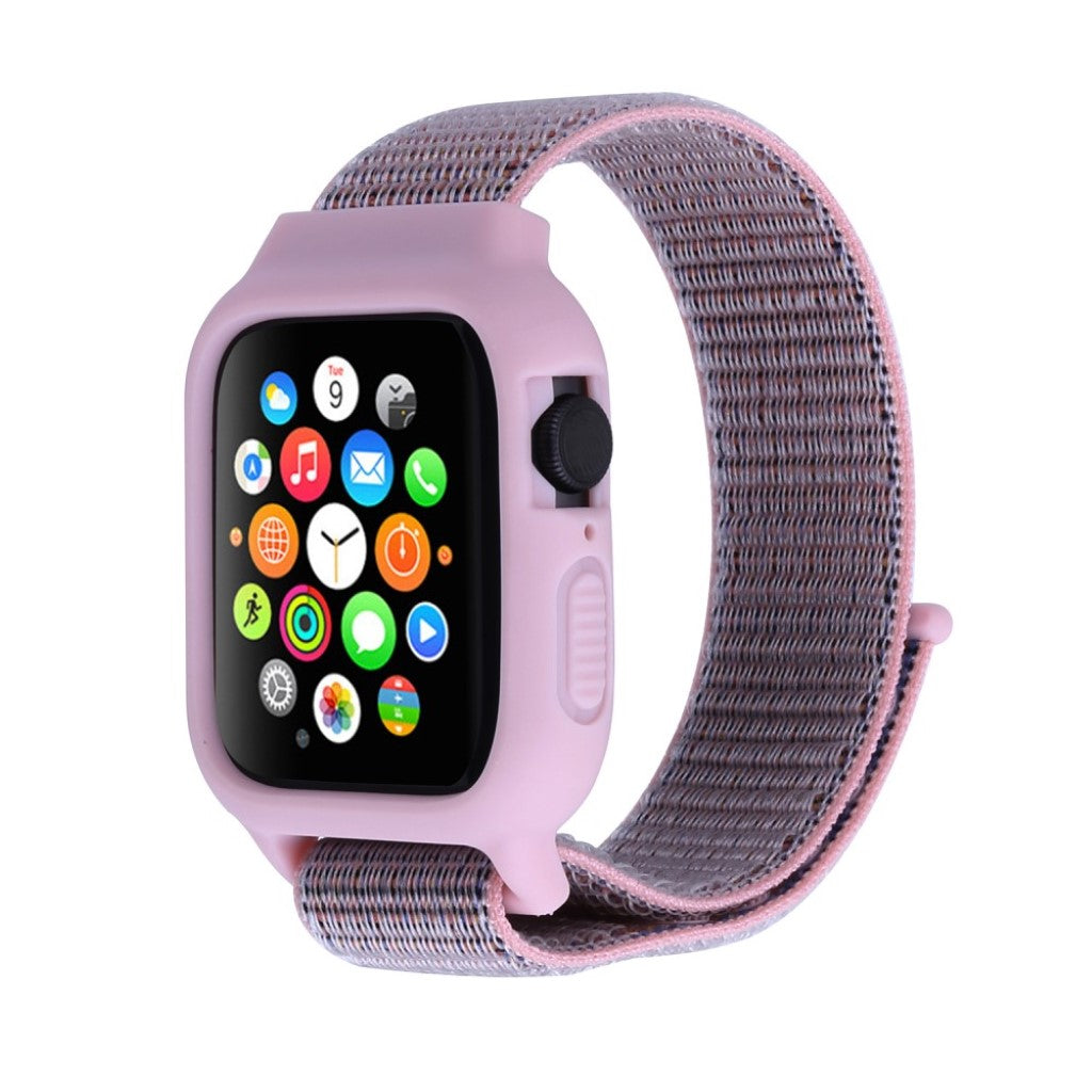 Meget hårdfør Apple Watch Series 5 44mm Nylon Rem - Pink#serie_10