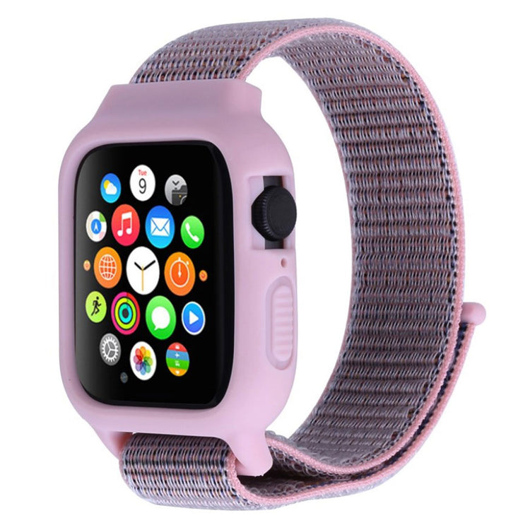 Meget hårdfør Apple Watch Series 5 44mm Nylon Rem - Pink#serie_10