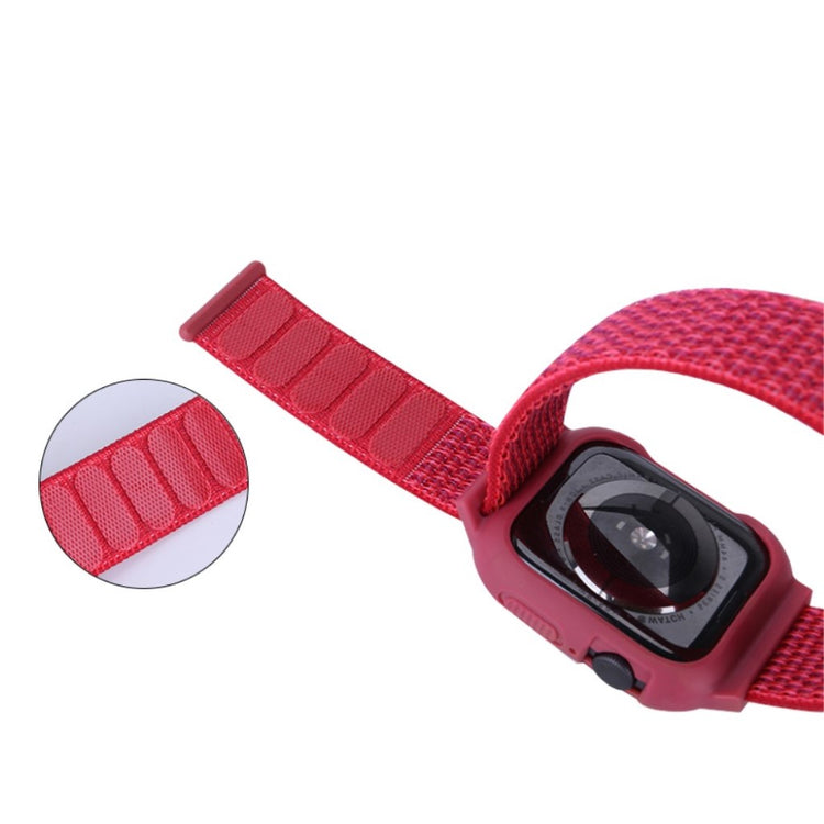 Meget hårdfør Apple Watch Series 5 44mm Nylon Rem - Rød#serie_3