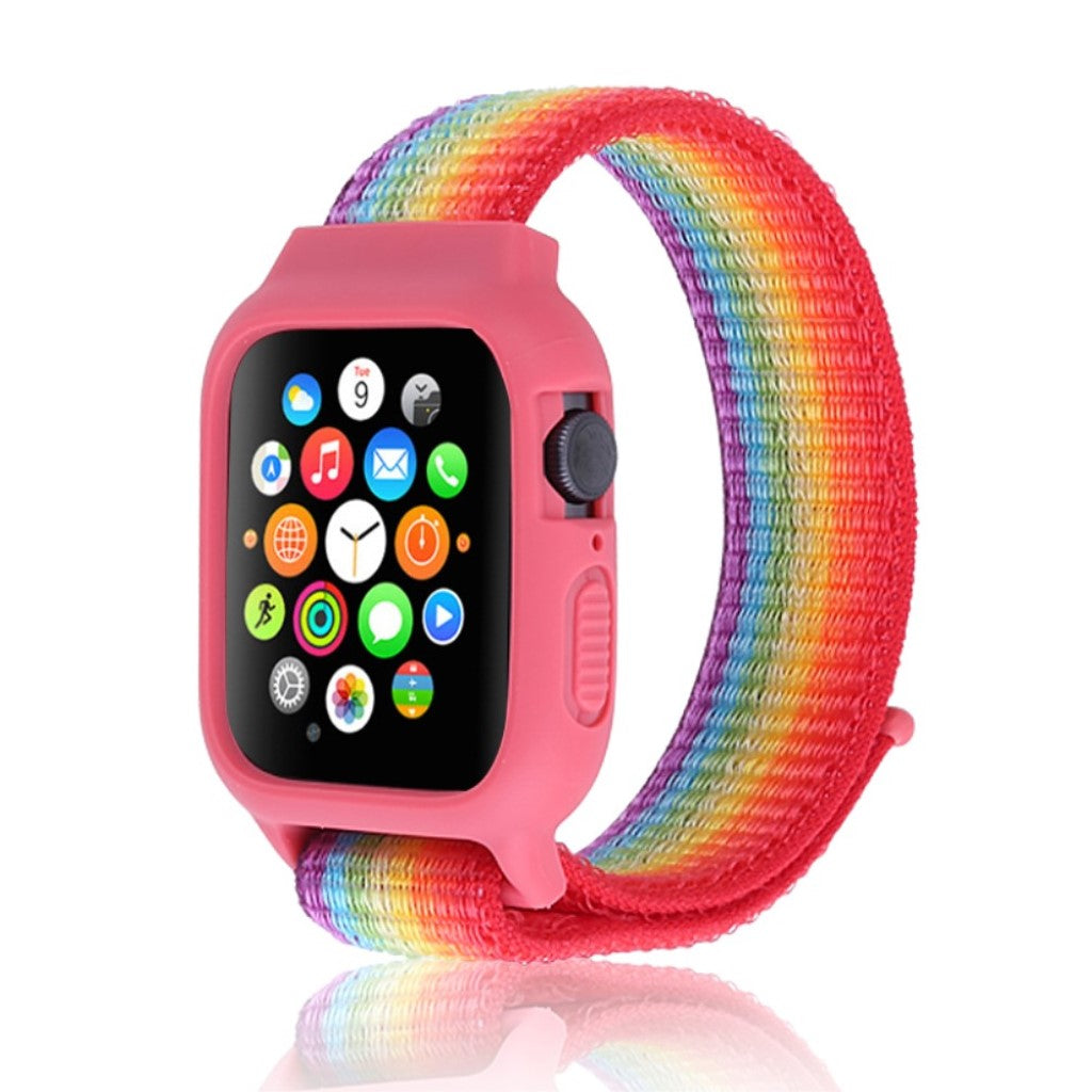 Meget hårdfør Apple Watch Series 5 44mm Nylon Rem - Flerfarvet#serie_5