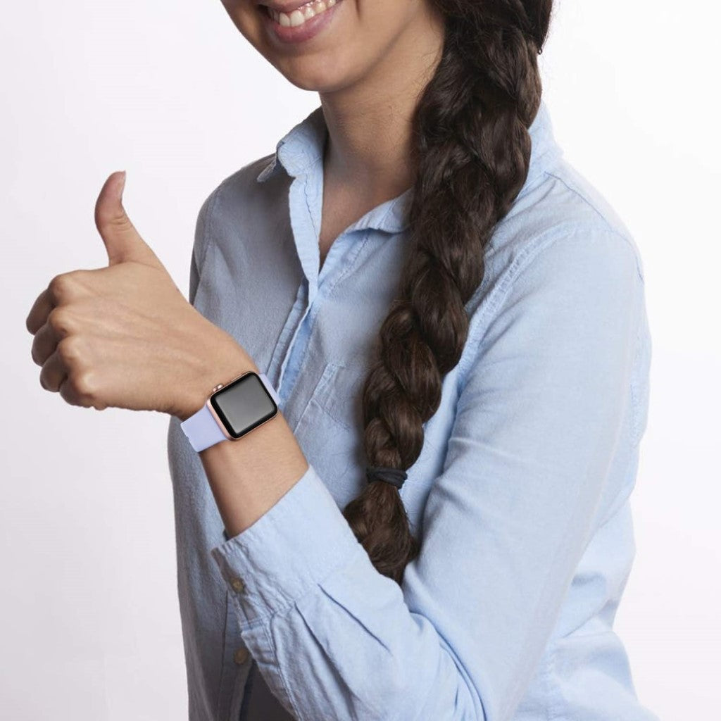 Rigtigt sejt Apple Watch Series 5 44mm Silikone Rem - Lilla#serie_1