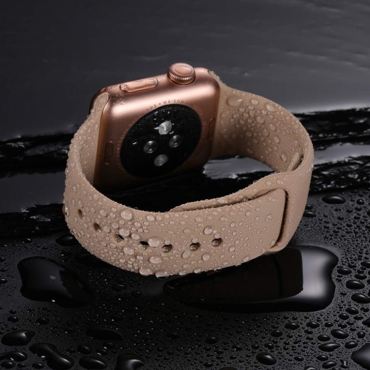 Rigtigt sejt Apple Watch Series 5 44mm Silikone Rem - Brun#serie_3