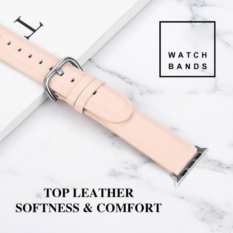 Mega smuk Apple Watch Series 5 44mm Ægte læder Rem - Pink#serie_4