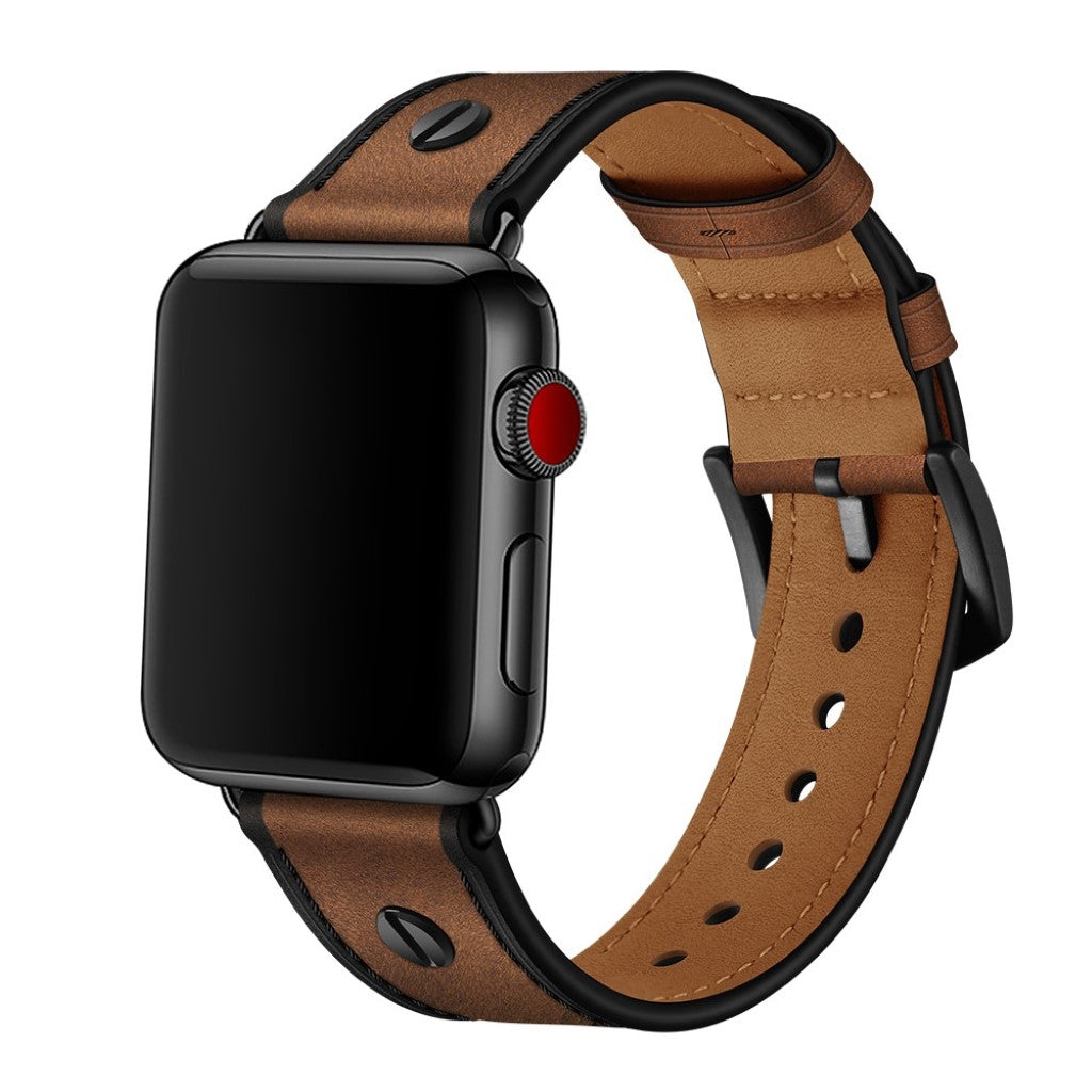 Vildt fantastisk Apple Watch Series 5 44mm Ægte læder Rem - Brun#serie_3