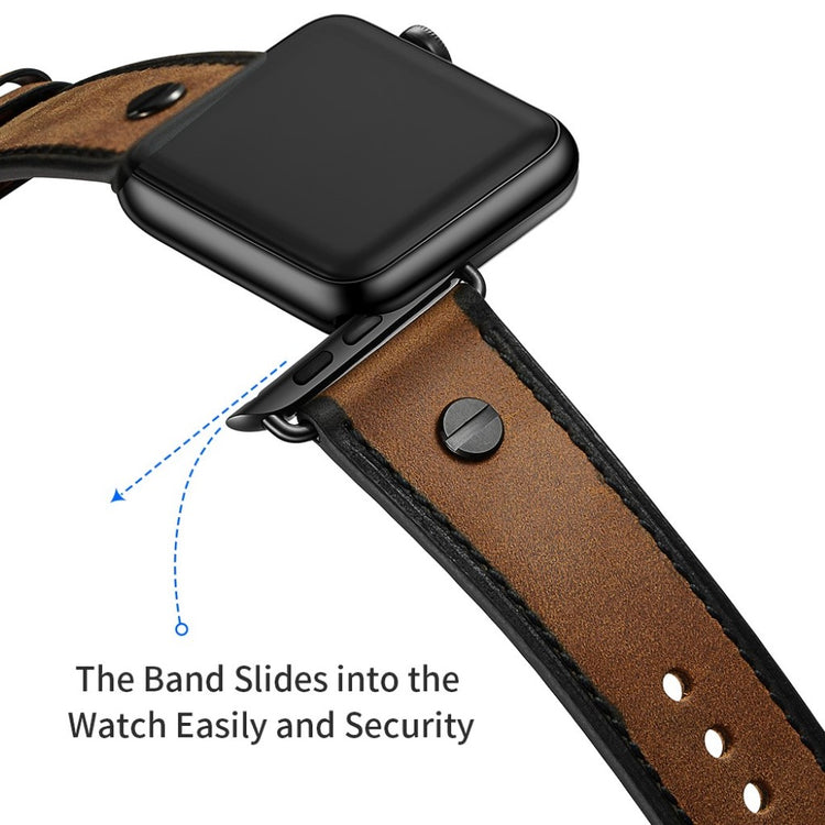 Vildt fantastisk Apple Watch Series 5 44mm Ægte læder Rem - Brun#serie_3