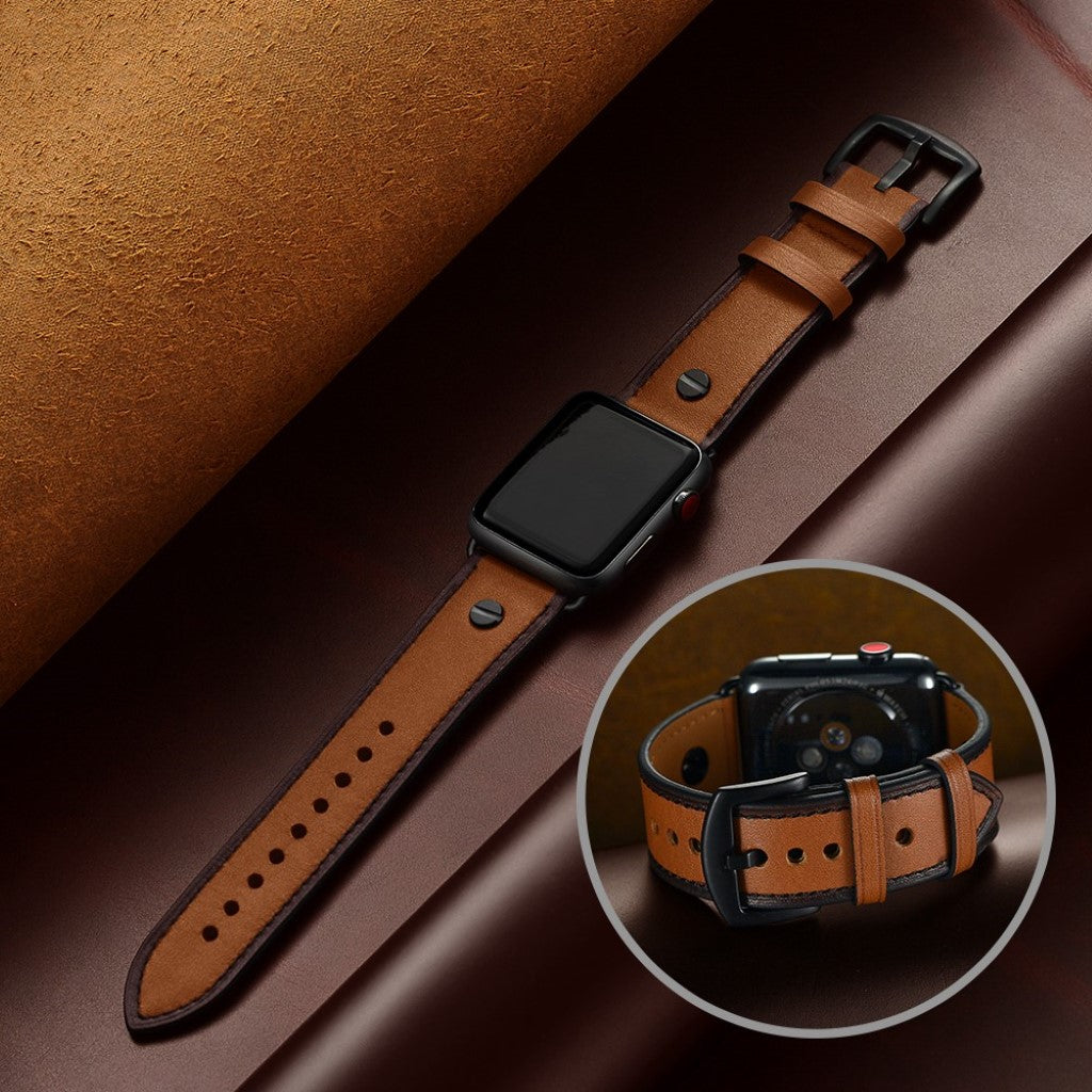 Vildt fantastisk Apple Watch Series 5 44mm Ægte læder Rem - Brun#serie_4