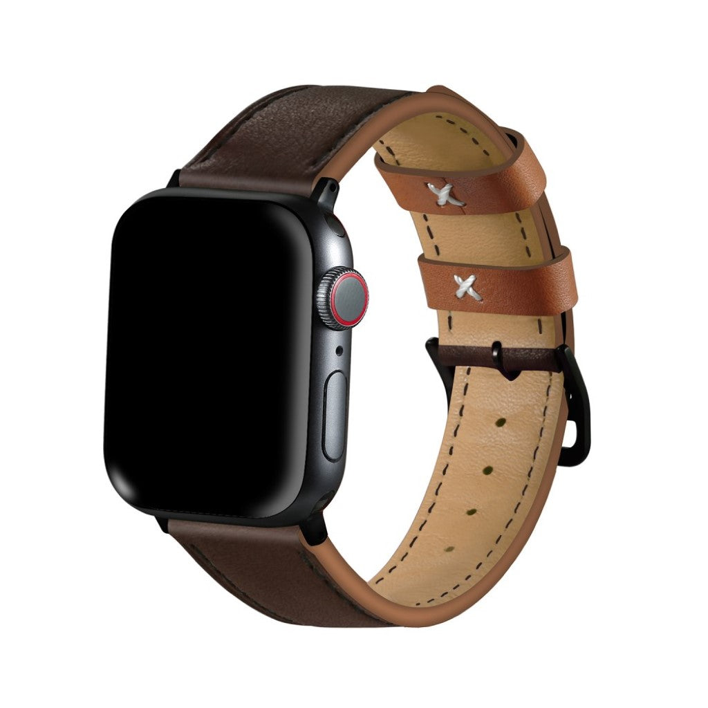  Apple Watch Series 5 44mm / Apple Watch 44mm Ægte læder Rem - Brun#serie_5
