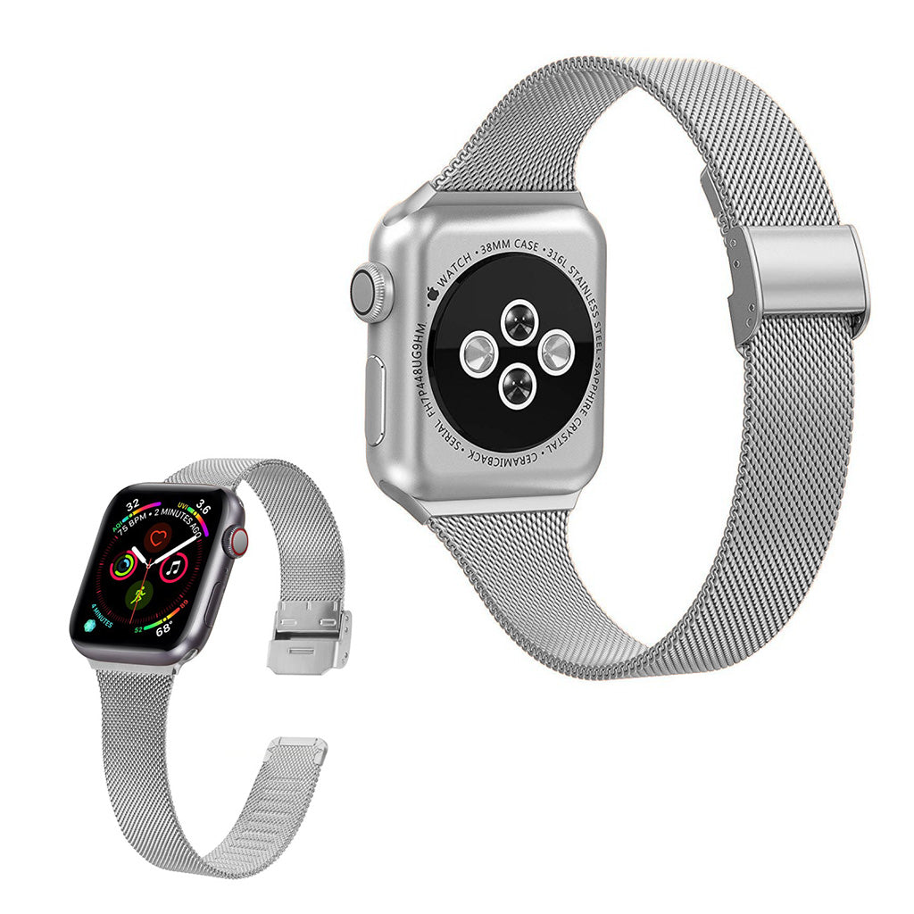 Fed Apple Watch Series 5 44mm / Apple Watch 44mm Metal Rem - Sølv#serie_2