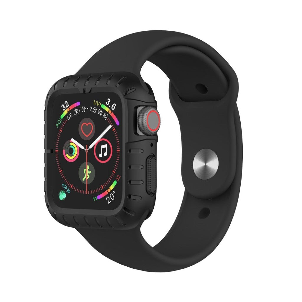 Beskyttende Apple Watch Series 5 44mm / Apple Watch 44mm Silikone Cover - Sort#serie_1