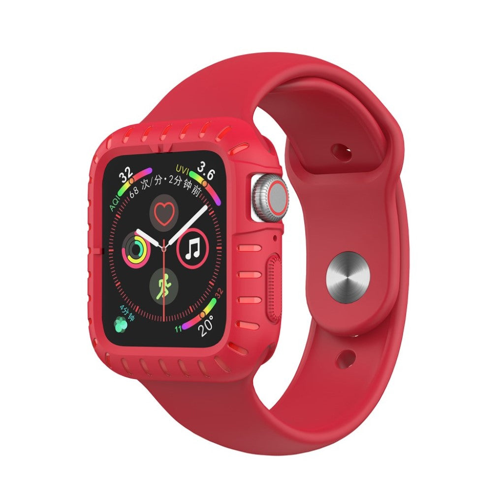 Beskyttende Apple Watch Series 5 44mm / Apple Watch 44mm Silikone Cover - Rød#serie_3