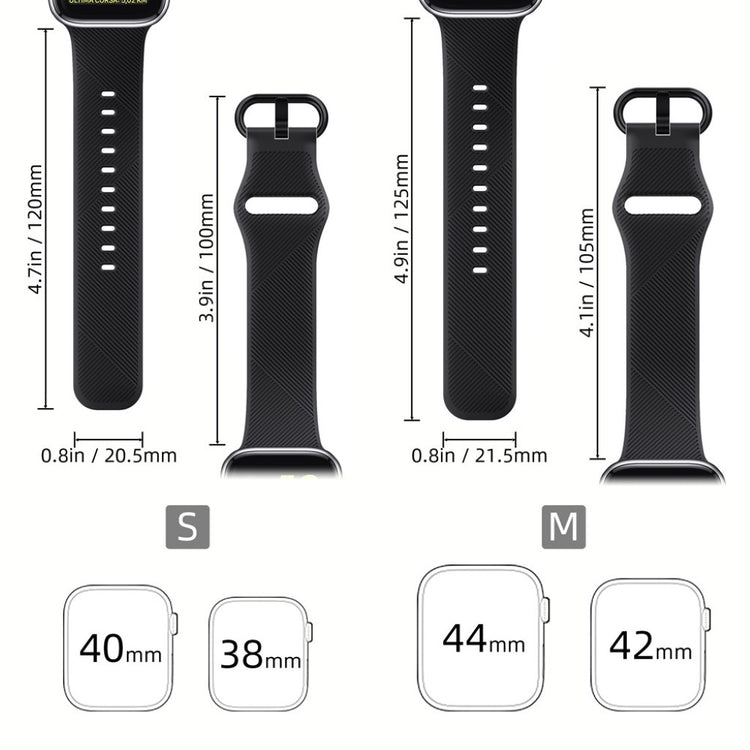 Rigtigt kønt Apple Watch Series 5 44mm Silikone Rem - Sort#serie_091