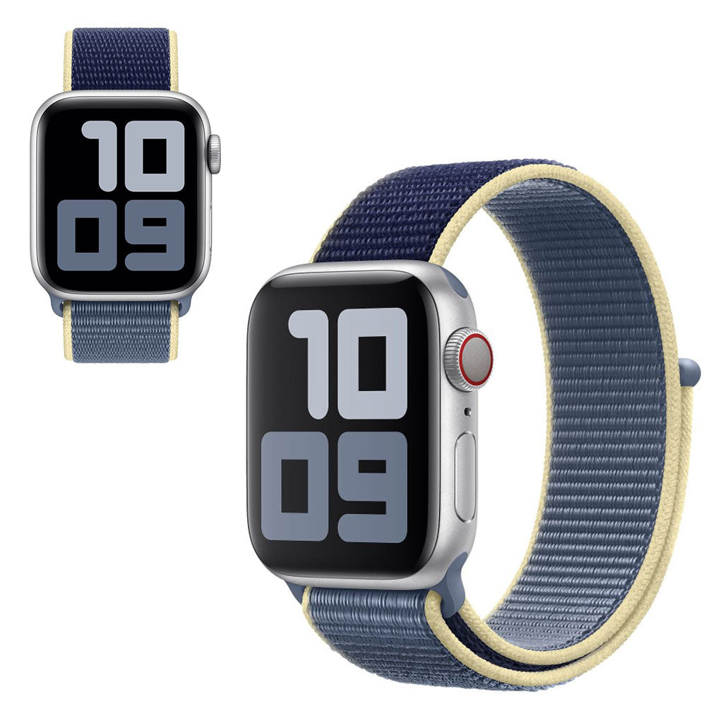 Fint Apple Watch Series 5 44mm Nylon Rem - Blå#serie_9