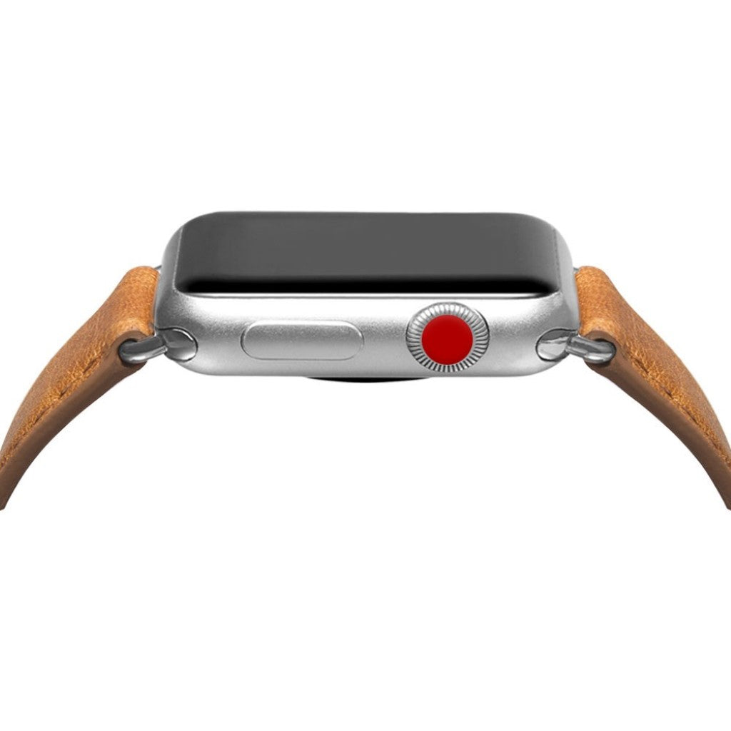 Meget hårdfør Apple Watch Series 5 44mm Ægte læder Rem - Brun#serie_2