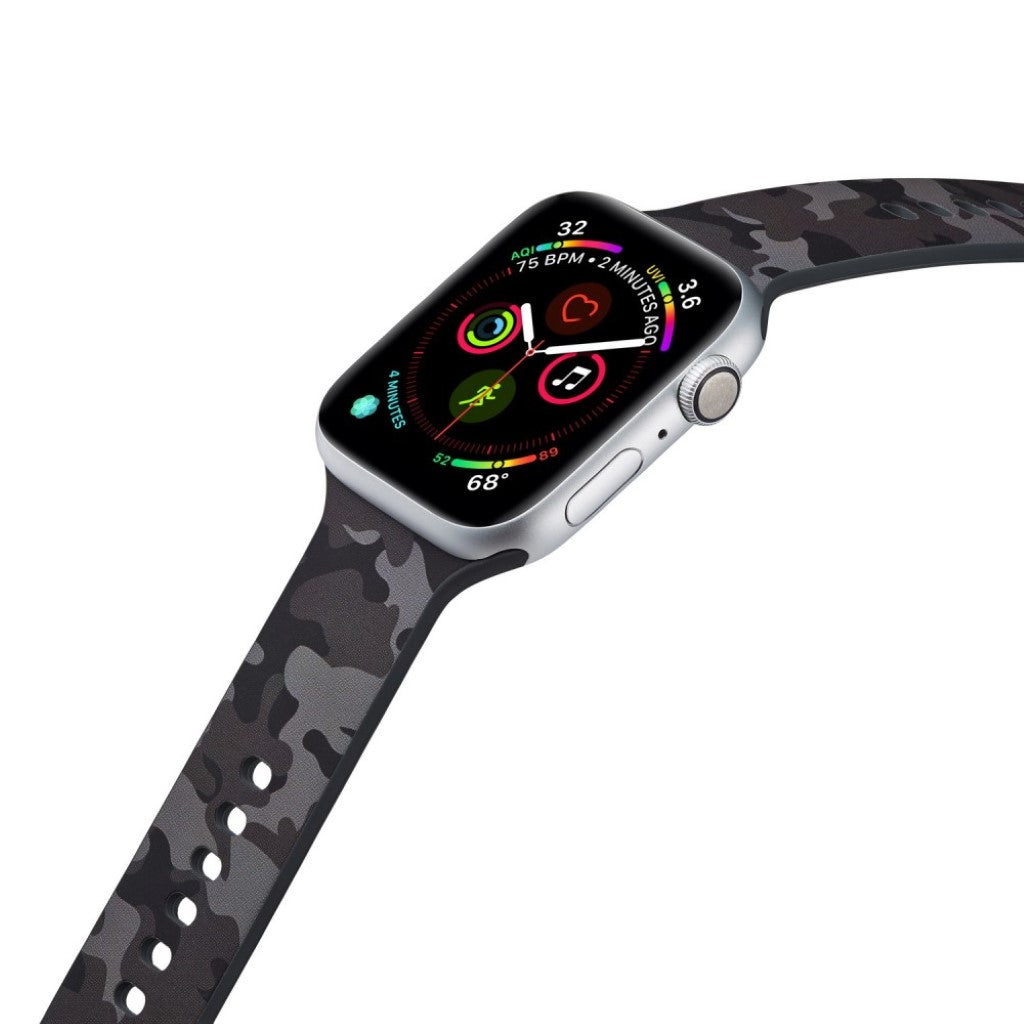 Super flot Apple Watch Series 5 44mm Silikone Rem - Sort#serie_16