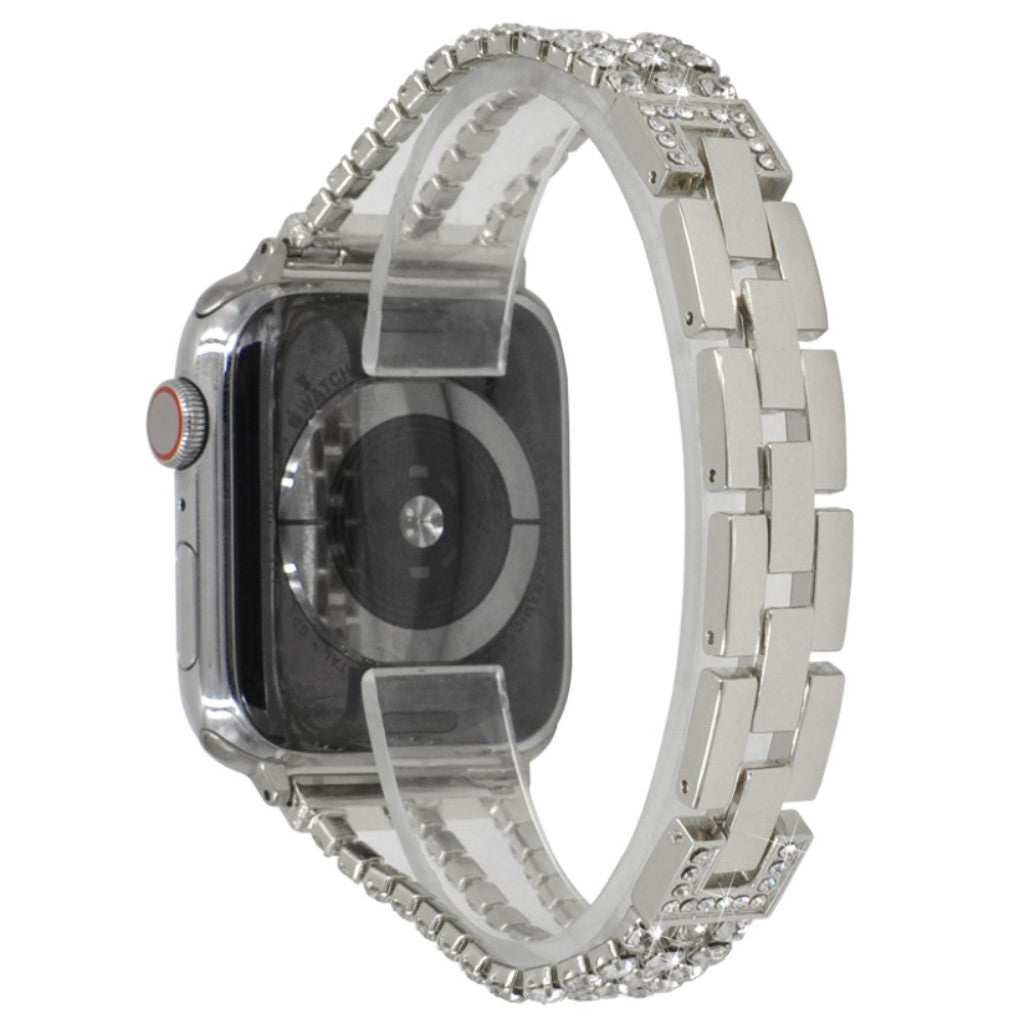  Apple Watch Series 5 44mm / Apple Watch 44mm Metal og Rhinsten Rem - Sølv#serie_2