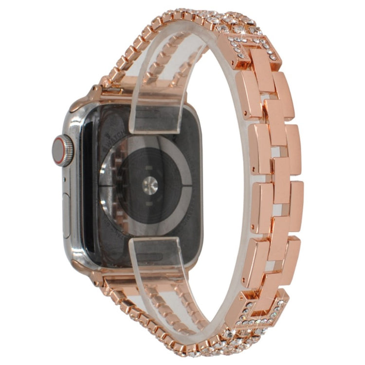  Apple Watch Series 5 44mm / Apple Watch 44mm Metal og Rhinsten Rem - Pink#serie_3