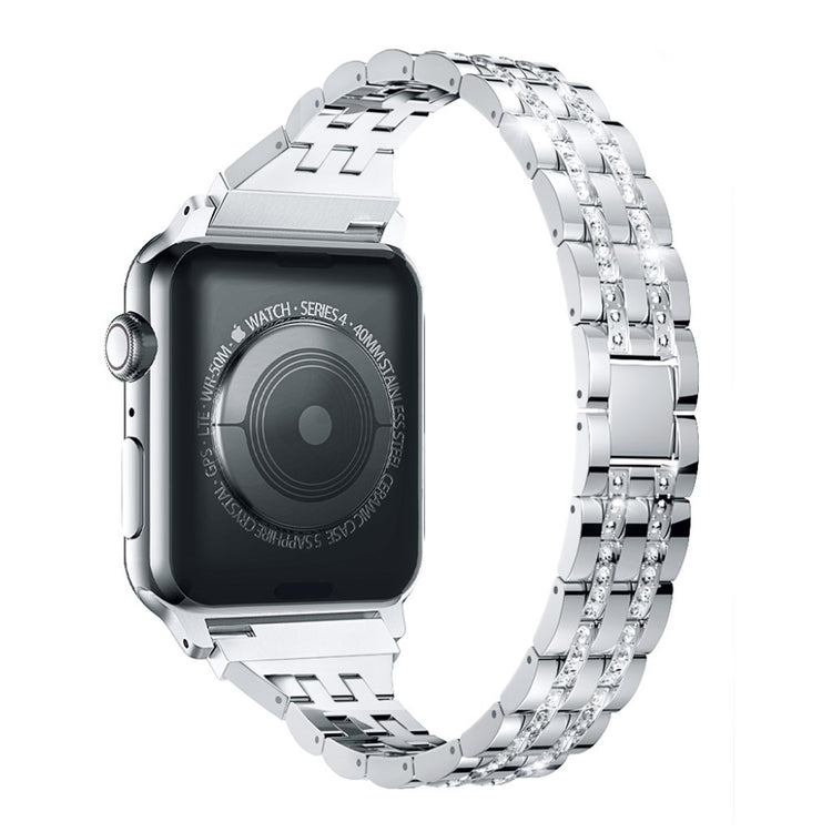  Apple Watch Series 5 44mm / Apple Watch 44mm Metal og Rhinsten Rem - Sølv#serie_5