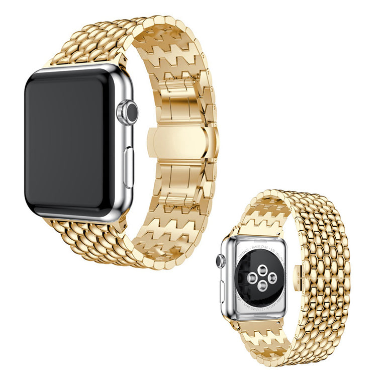 Skøn Apple Watch Series 5 44mm / Apple Watch 44mm Metal Rem - Guld#serie_2