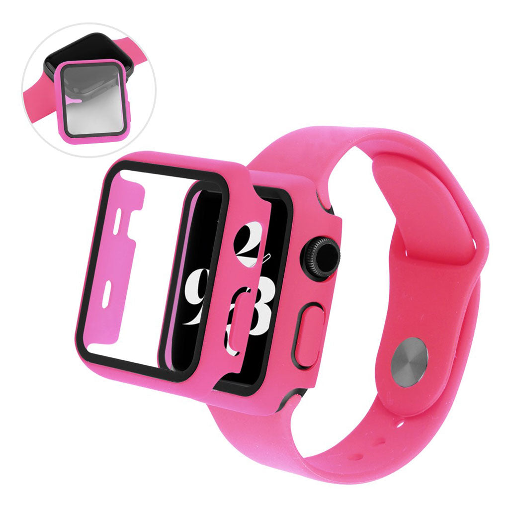 Rigtigt holdbart Universal Apple Silikone og Glas Rem - Pink#serie_4